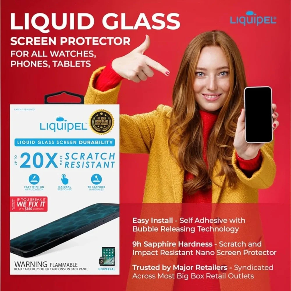 Liquid Screen Protector for all Smartphones and Tablets Liquid Glass 9H Hardness